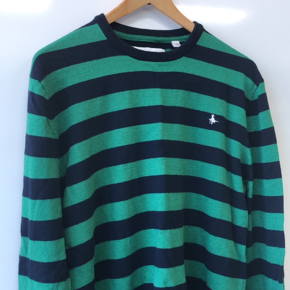 Jack Wills Crewneck Sweater - Large - Navy and Kelly Green Rugby Stripe - Picture 5 of 7